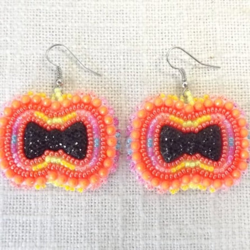 Cute Bow Tie Seed Bead Earrings for Pierced Ears